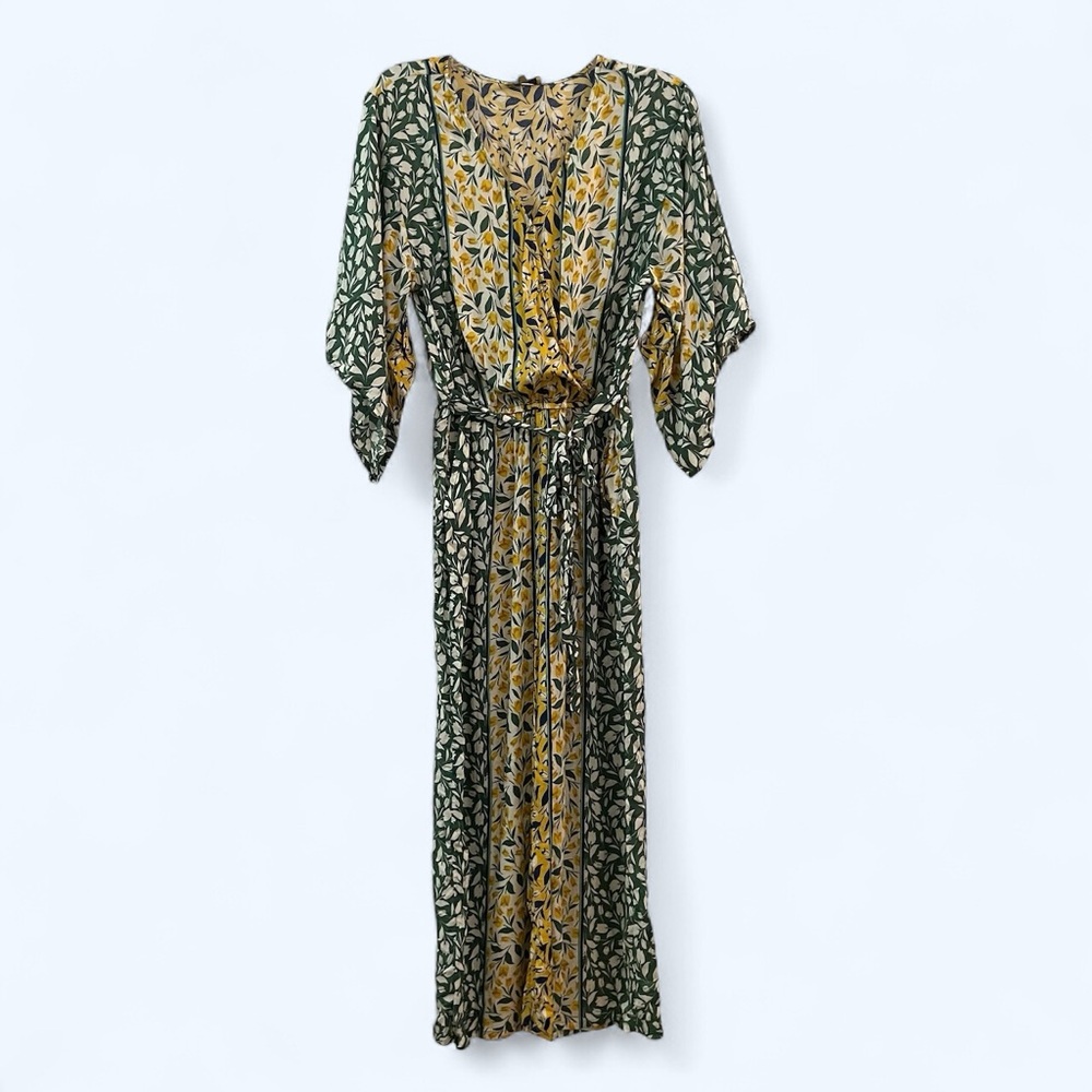 NWT Democracy green floral kimono jumpsuit